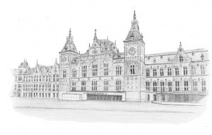 tekening Amsterdam Centraal 